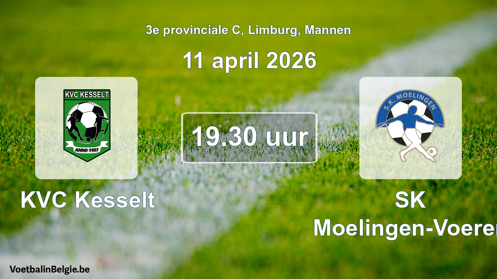 Scheduled match men football: KVC Kesselt - SK Moelingen-Voeren (11 April 2026)
