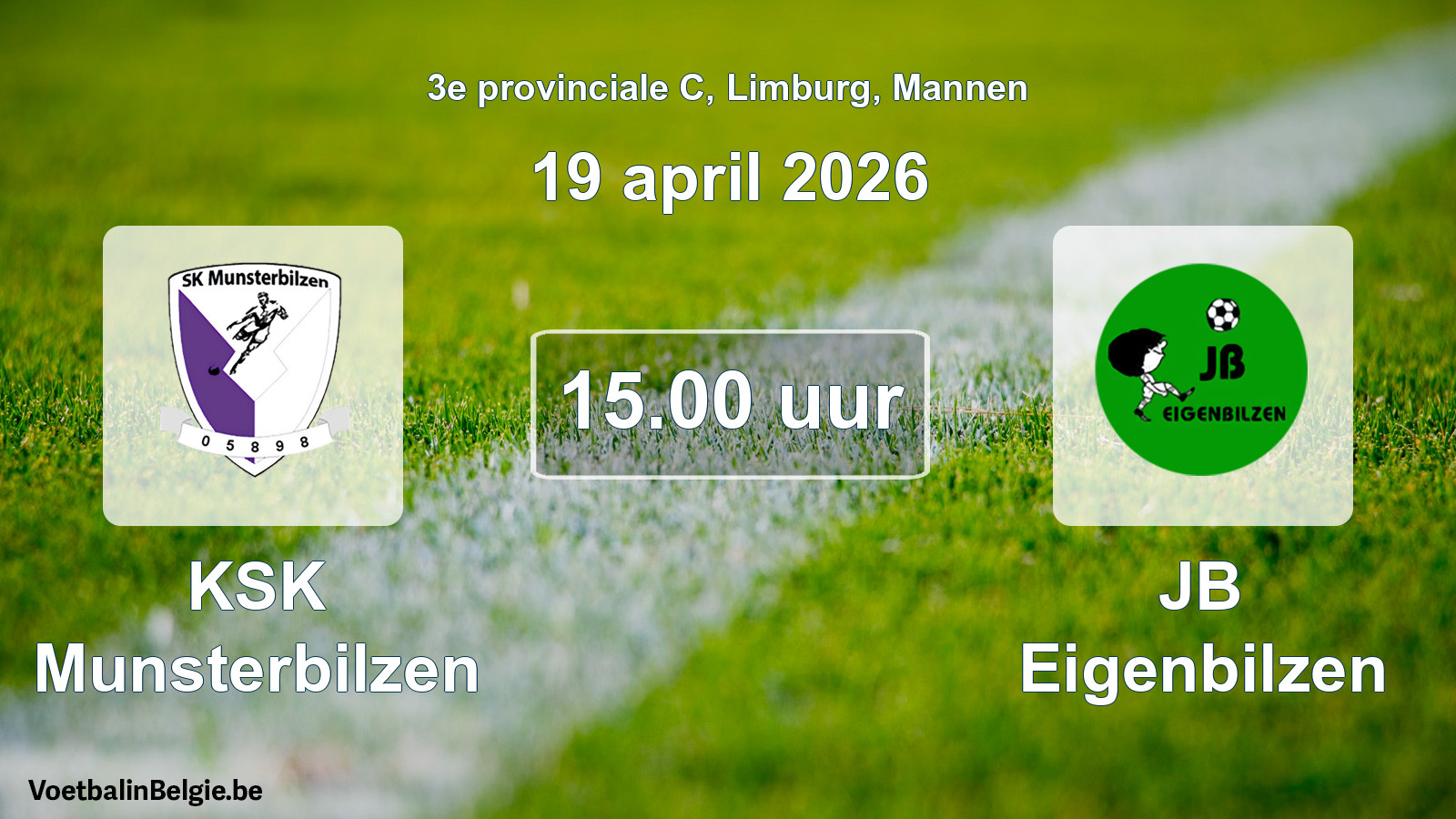 Scheduled match men football: KSK Munsterbilzen - JB Eigenbilzen (19 April 2026)
