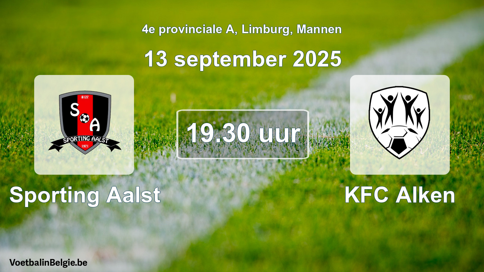 Scheduled match men football: Sporting Aalst - KFC Alken (13 September 2025)