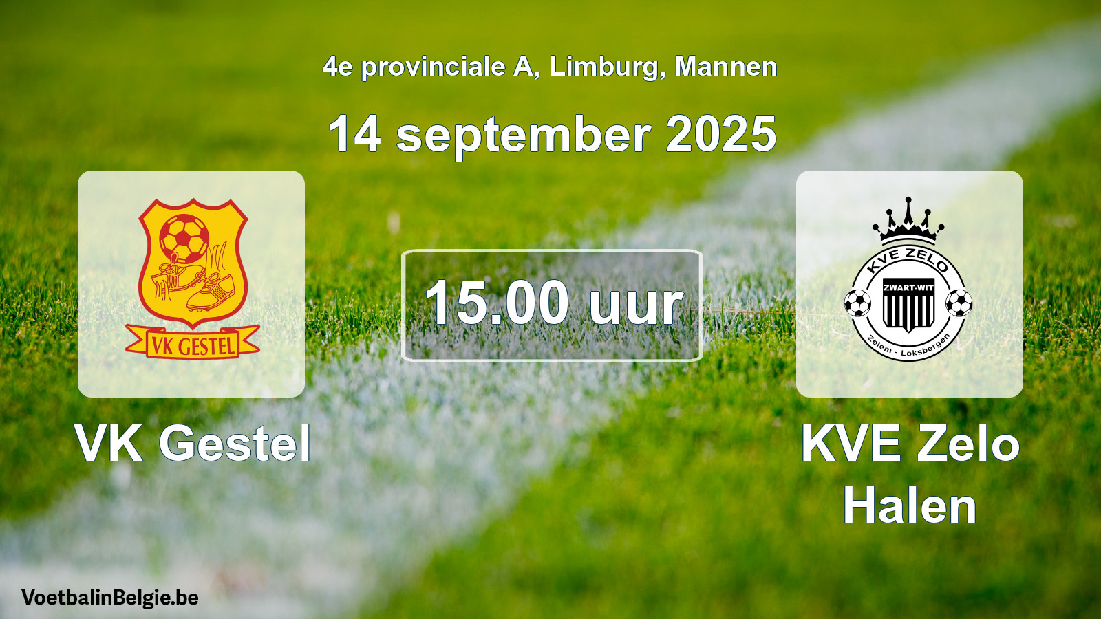 Scheduled match men football: VK Gestel - KVE Zelo Halen (14 September 2025)