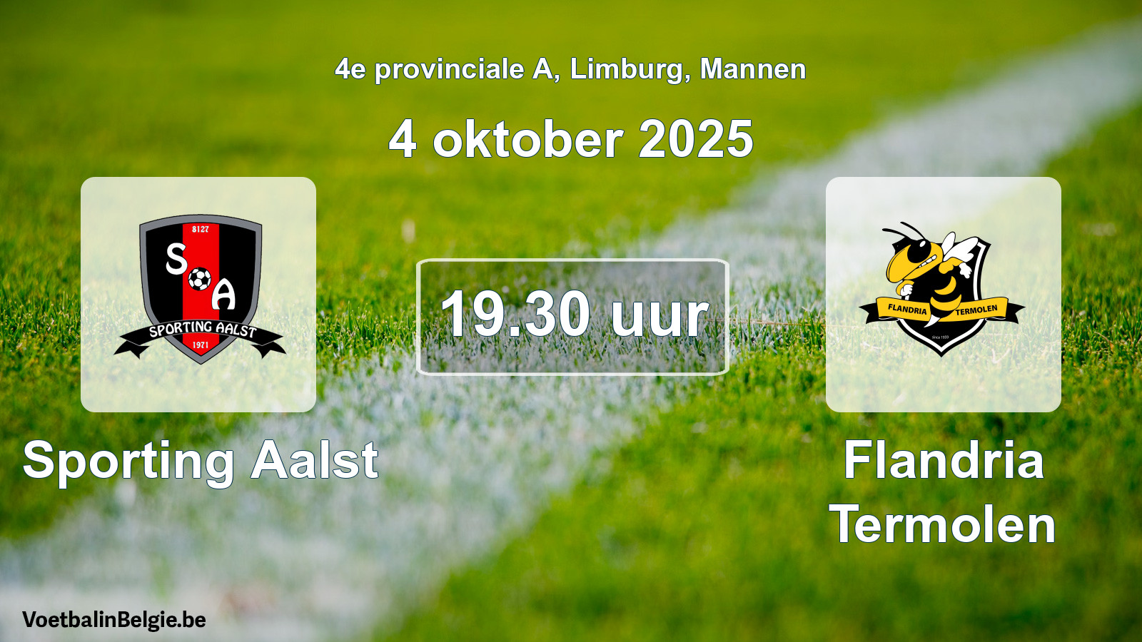 Scheduled match men football: Sporting Aalst - Flandria Termolen (4 October 2025)