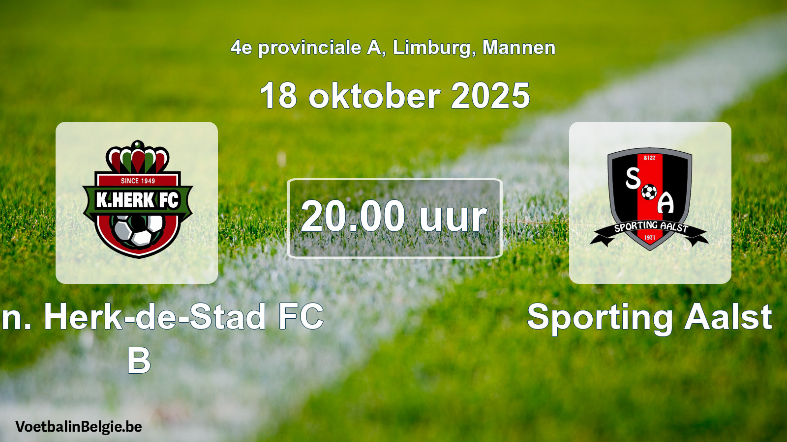 Scheduled match men football: Kon. Herk-de-Stad FC B - Sporting Aalst (18 October 2025)