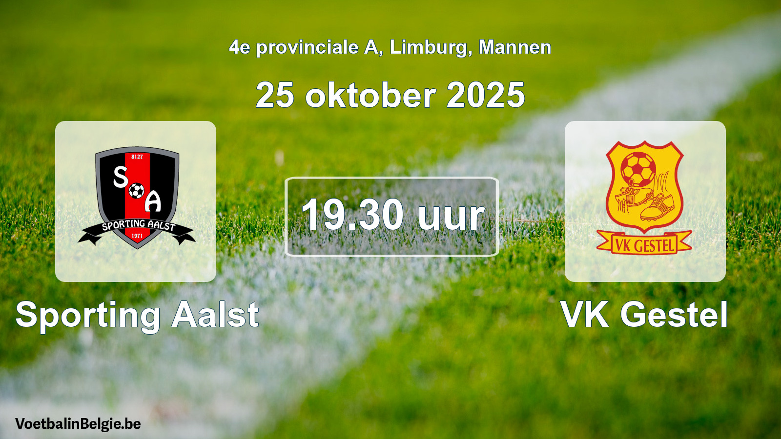 Scheduled match men football: Sporting Aalst - VK Gestel (25 October 2025)