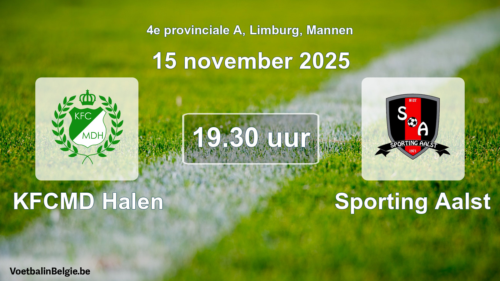 Scheduled match men football: KFCMD Halen - Sporting Aalst (15 November 2025)