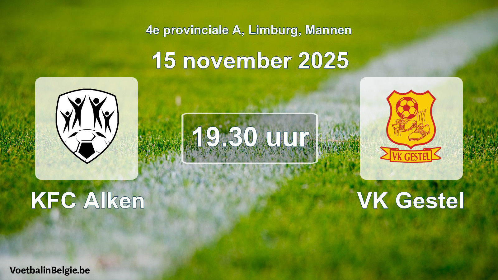 Scheduled match men football: KFC Alken - VK Gestel (15 November 2025)