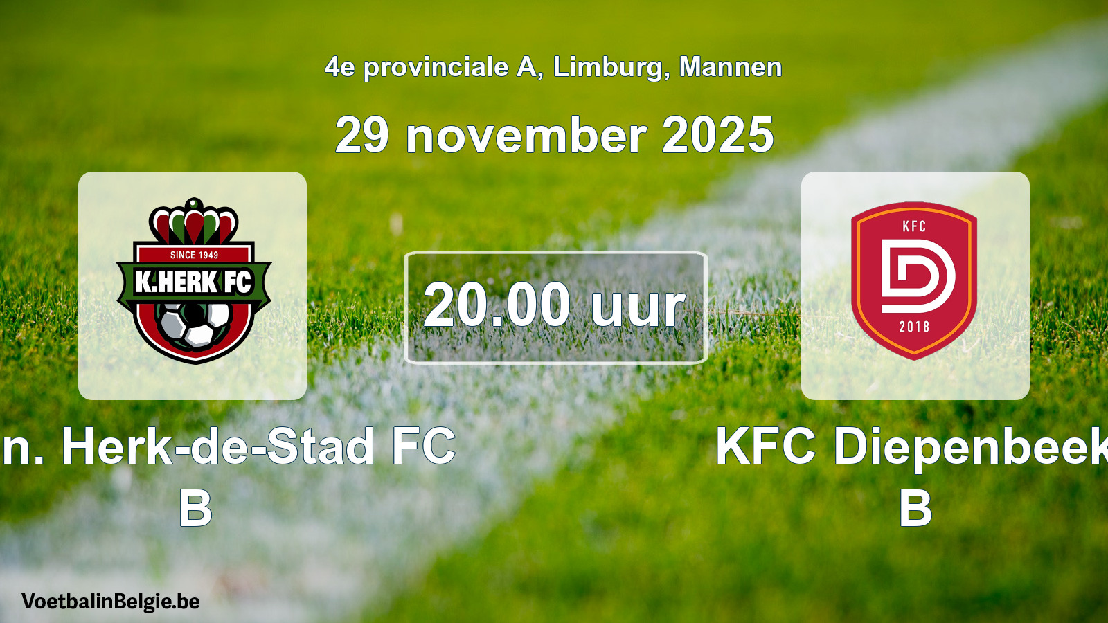 Geplande wedstrijd mannenvoetbal: Kon. Herk-de-Stad FC B - KFC Diepenbeek B (29 november 2025)