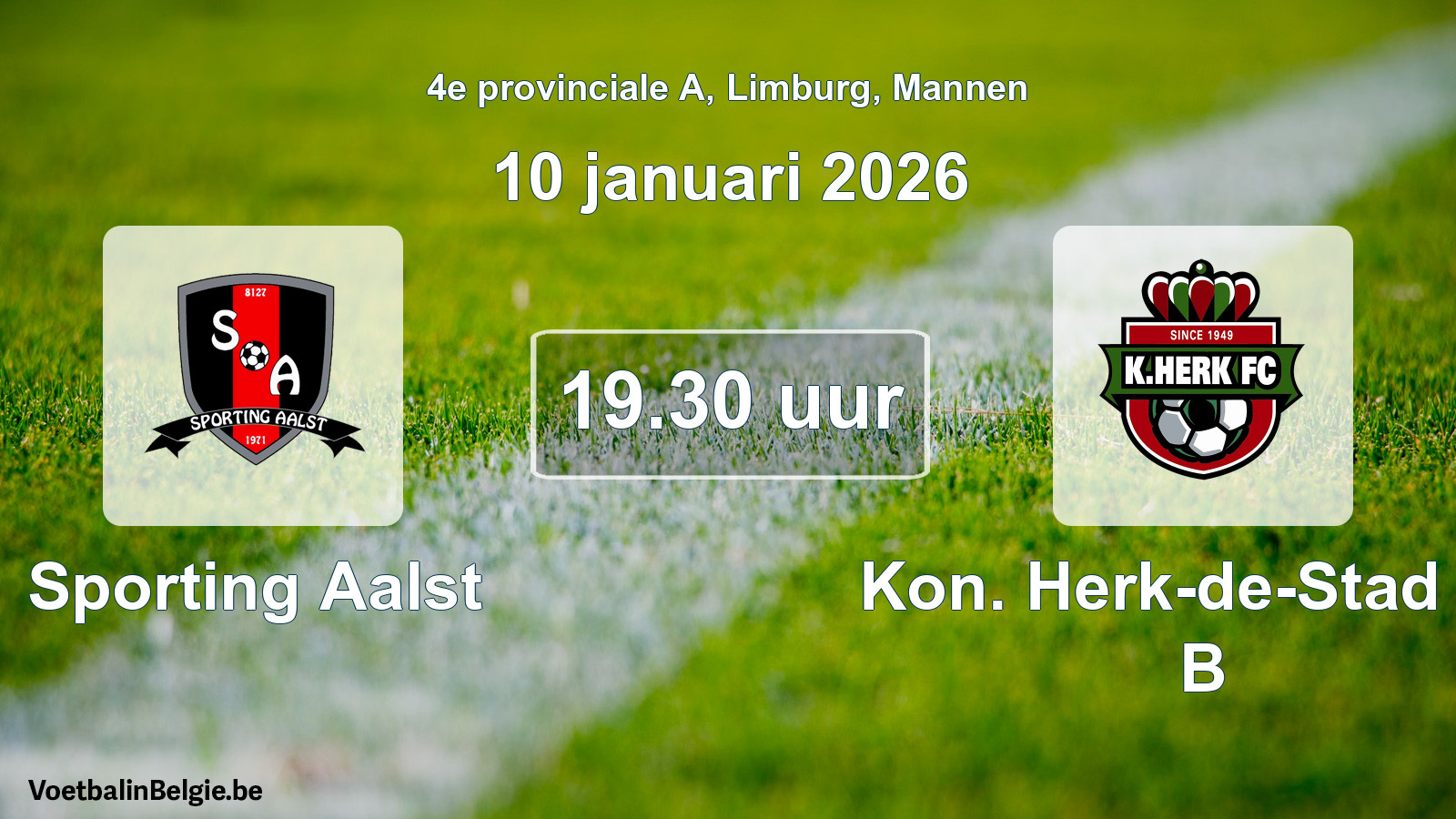 Scheduled match men football: Sporting Aalst - Kon. Herk-de-Stad FC B (10 January 2026)