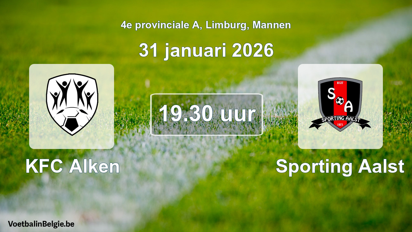 Scheduled match men football: KFC Alken - Sporting Aalst (31 January 2026)