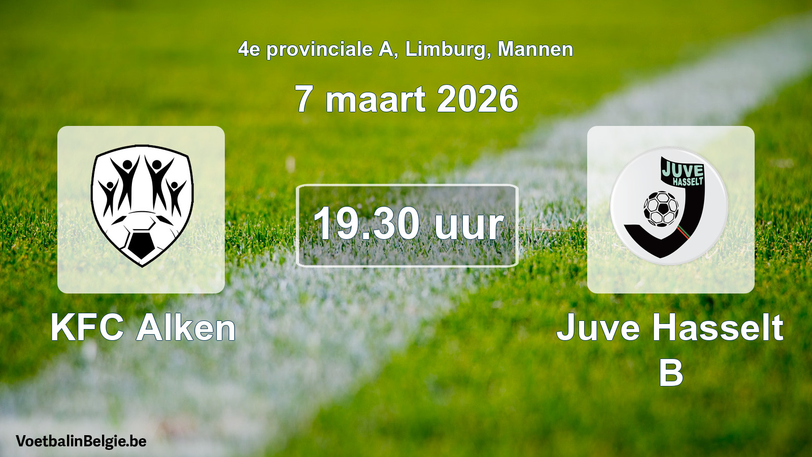 Scheduled match men football: KFC Alken - Juve Hasselt B (7 March 2026)
