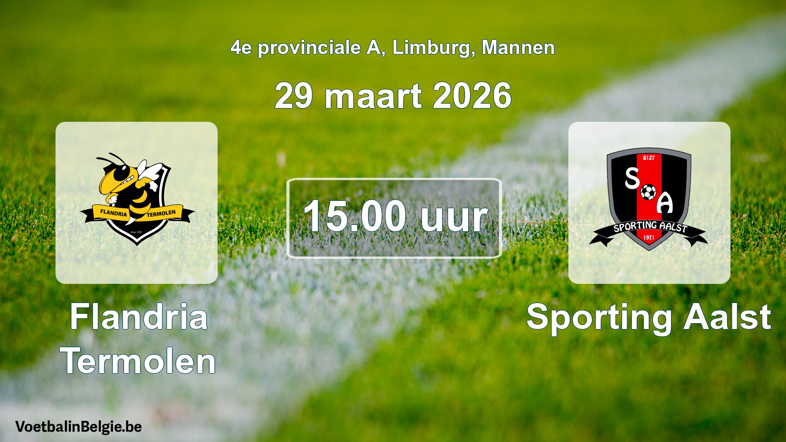 Geplande wedstrijd mannenvoetbal: Flandria Termolen - Sporting Aalst (29 maart 2026)