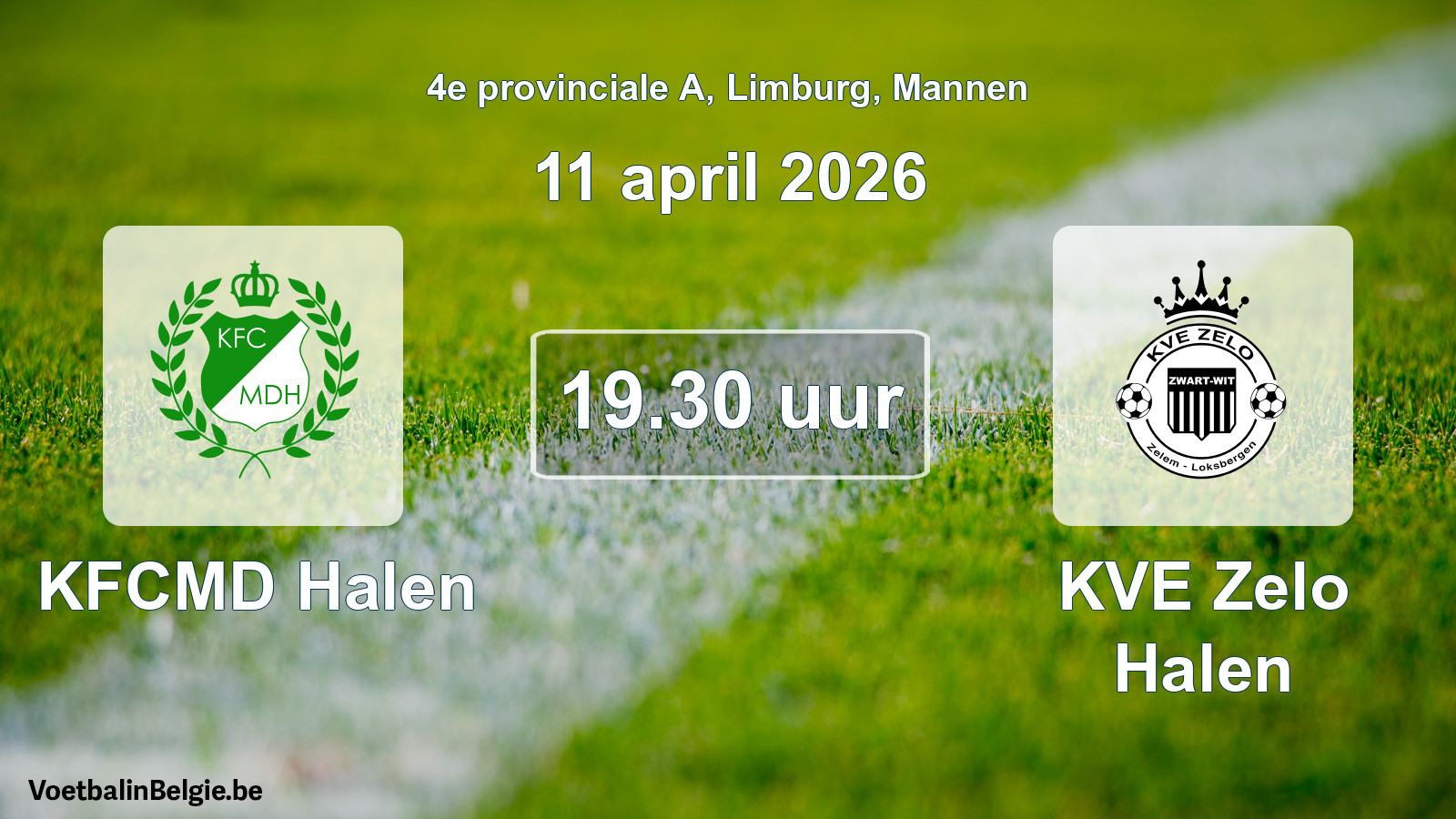Scheduled match men football: KFCMD Halen - KVE Zelo Halen (11 April 2026)