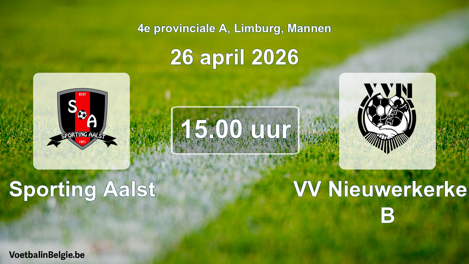 Scheduled match men football: Sporting Aalst - VV Nieuwerkerken B (26 April 2026)