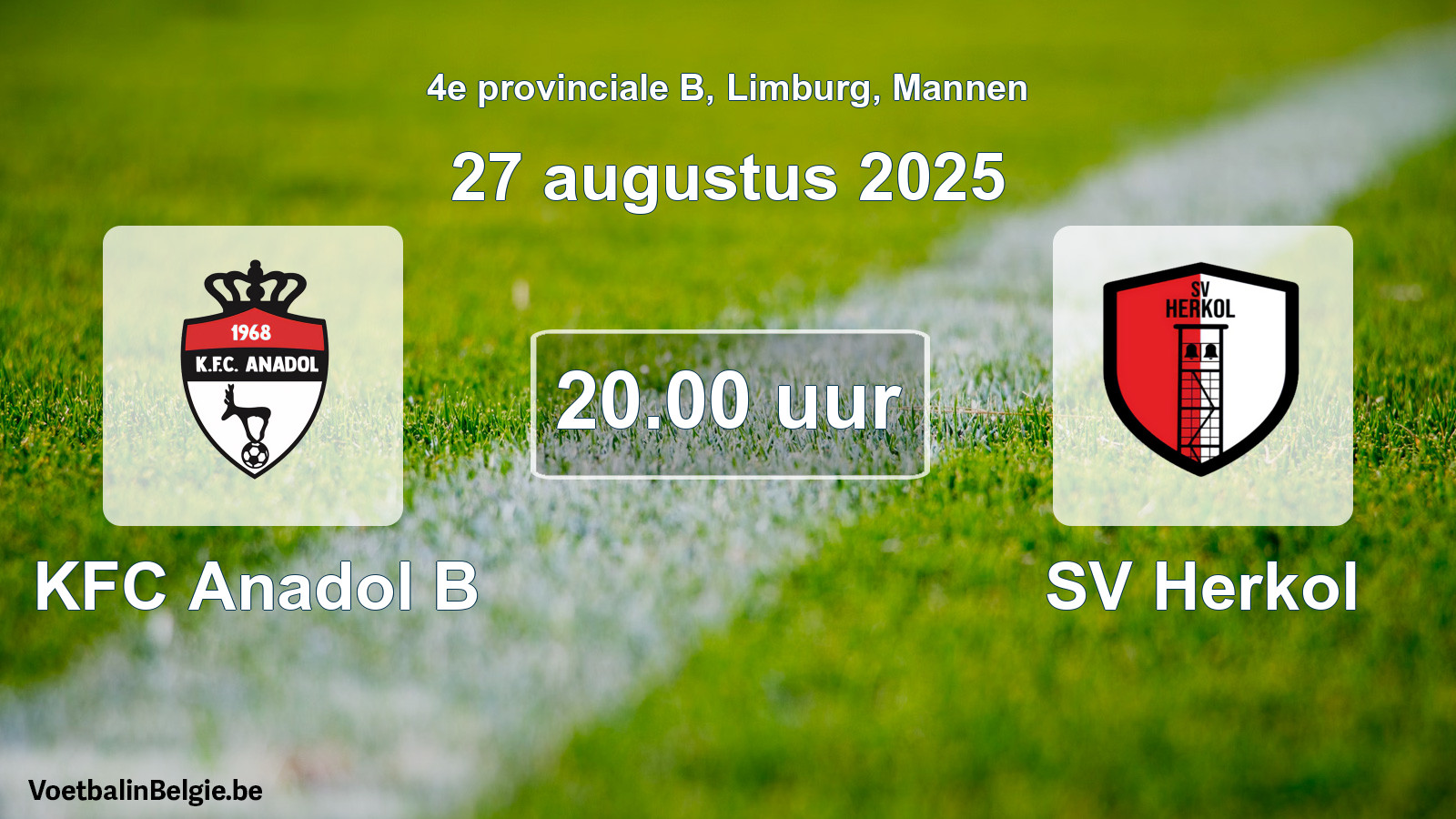 Scheduled match men football: KFC Anadol B - SV Herkol (27 August 2025)