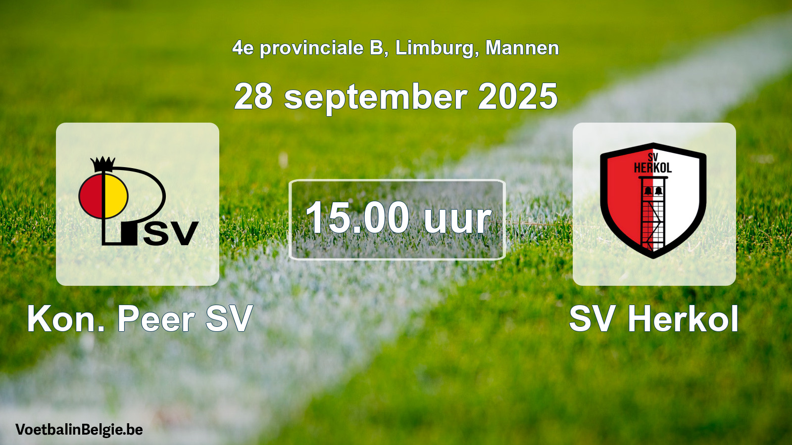 Scheduled match men football: Kon. Peer SV - SV Herkol (28 September 2025)
