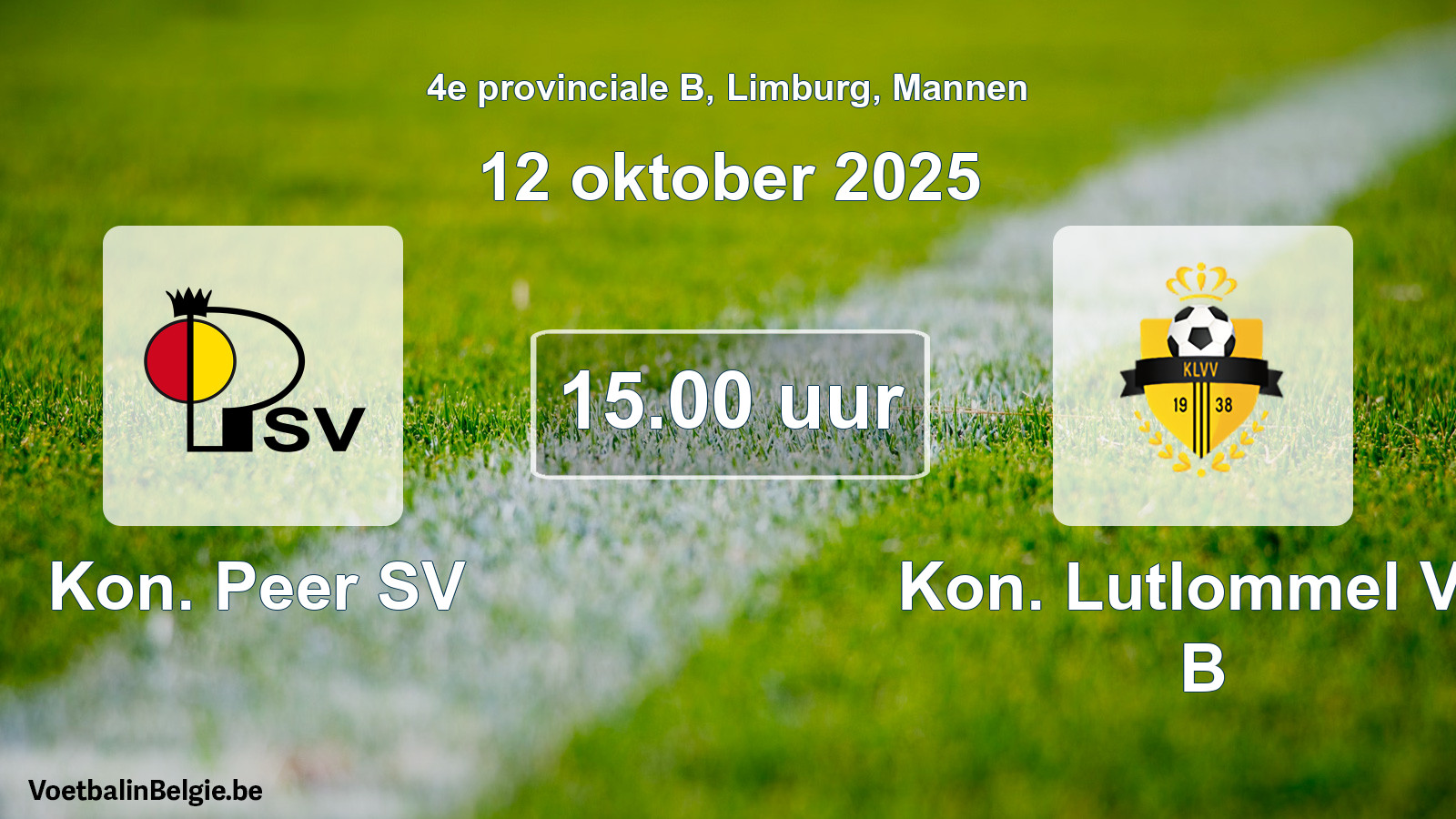 Scheduled match men football: Kon. Peer SV - Kon. Lutlommel VV B (12 October 2025)