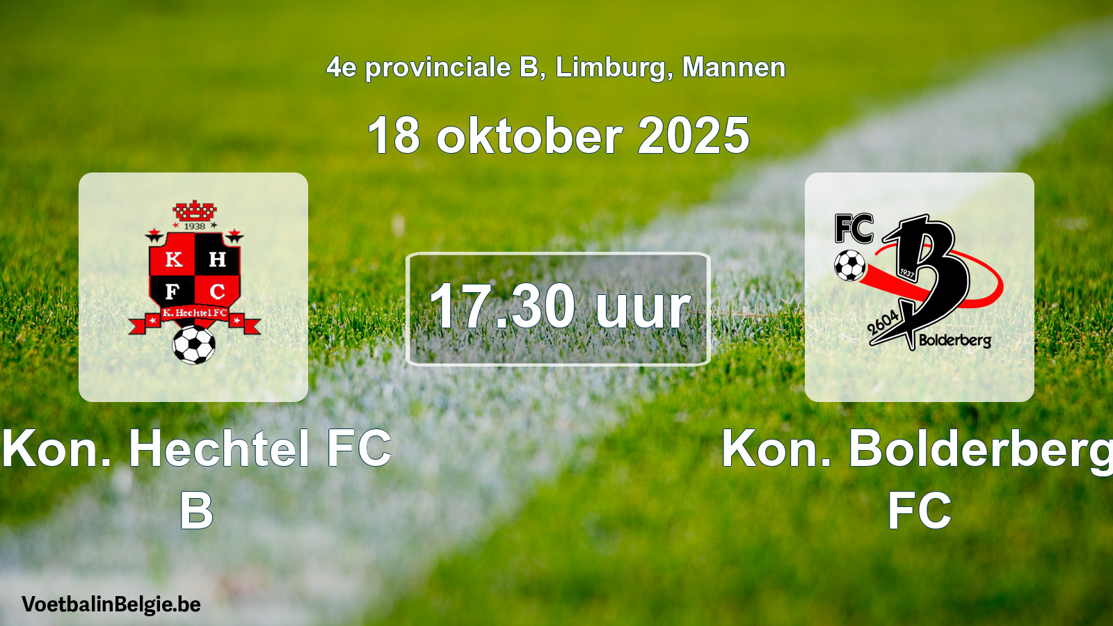 Geplande wedstrijd mannenvoetbal: Kon. Hechtel FC B - Kon. Bolderberg FC (18 oktober 2025)