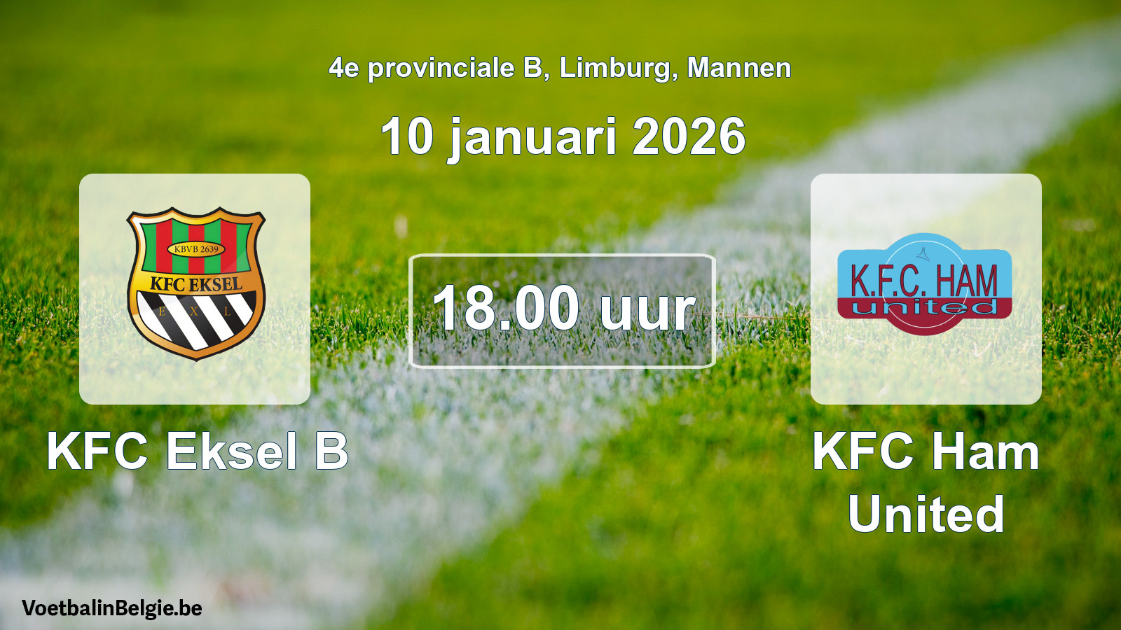 Scheduled match men football: KFC Eksel B - KFC Ham United (10 January 2026)