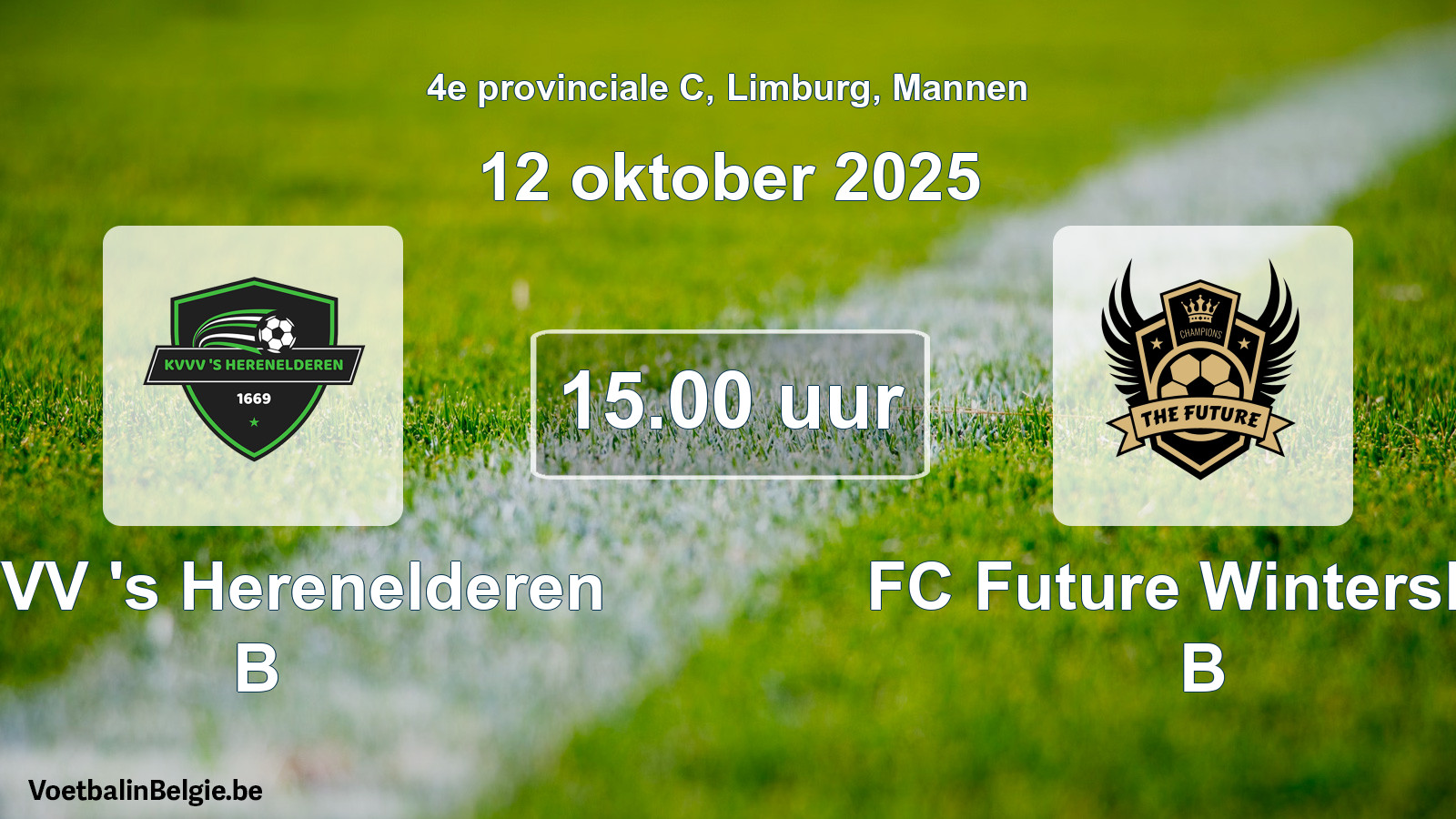Scheduled match men football: KVVV 's Herenelderen B - FC Future Winterslag B (12 October 2025)