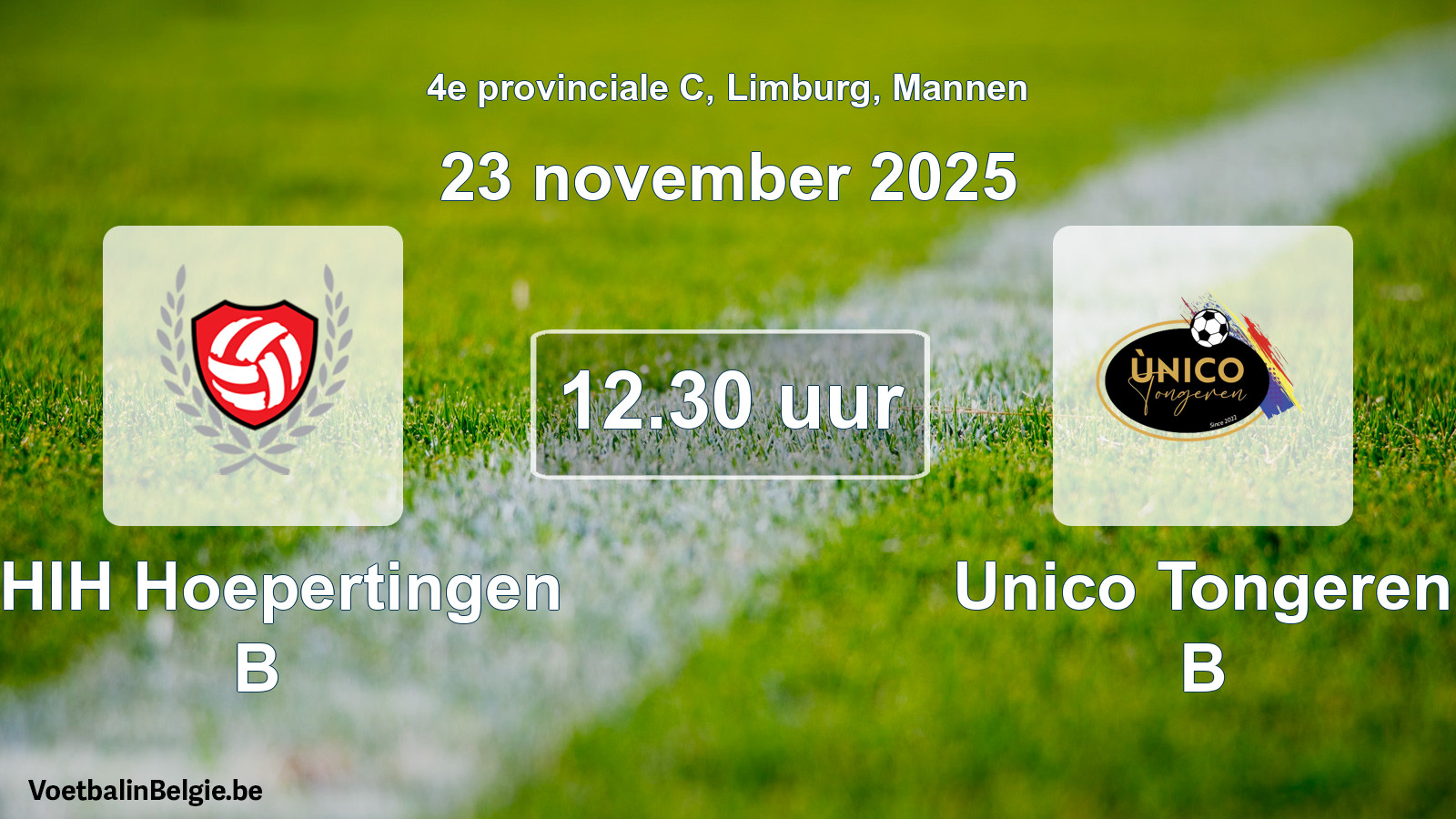 Scheduled match men football: KHIH Hoepertingen B - Unico Tongeren B (23 November 2025)