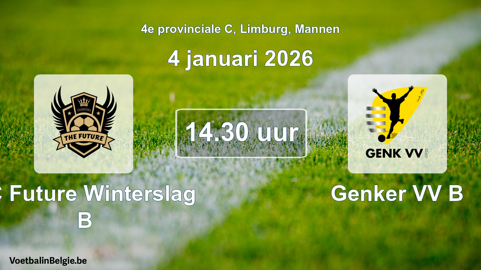Scheduled match men football: FC Future Winterslag B - Genker VV B (4 January 2026)