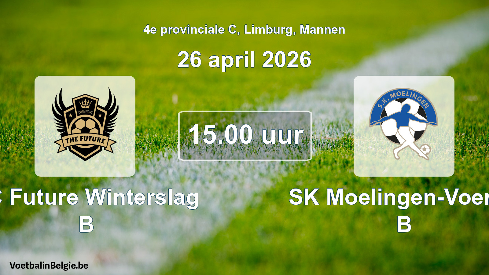 Scheduled match men football: FC Future Winterslag B - SK Moelingen-Voeren B (26 April 2026)
