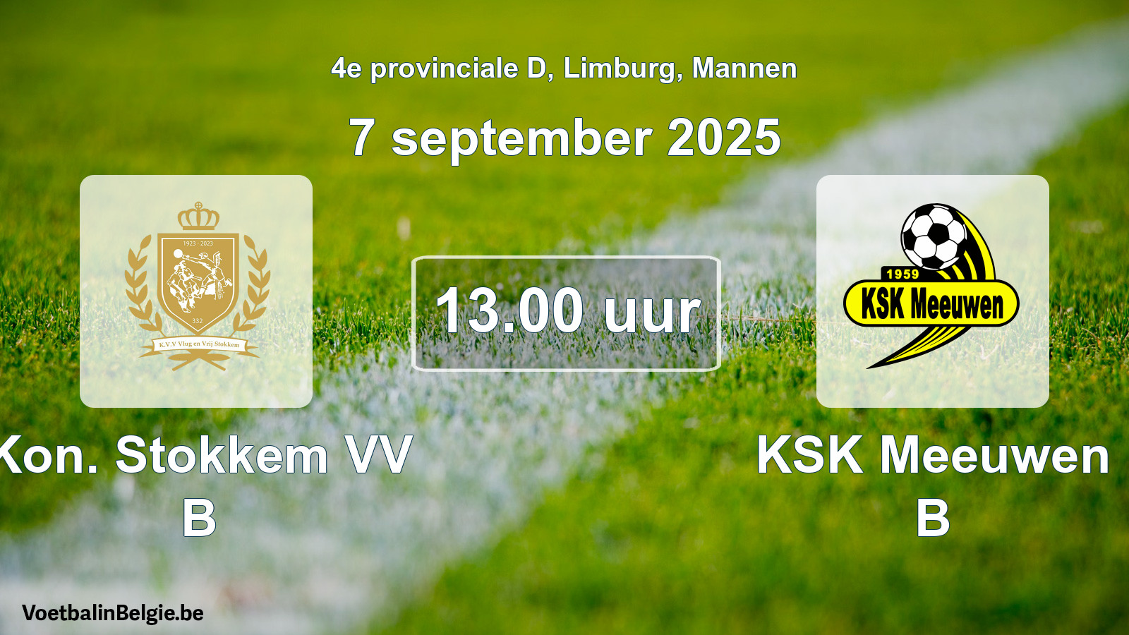 Scheduled match men football: Kon. Stokkem VV B - KSK Meeuwen B (7 September 2025)