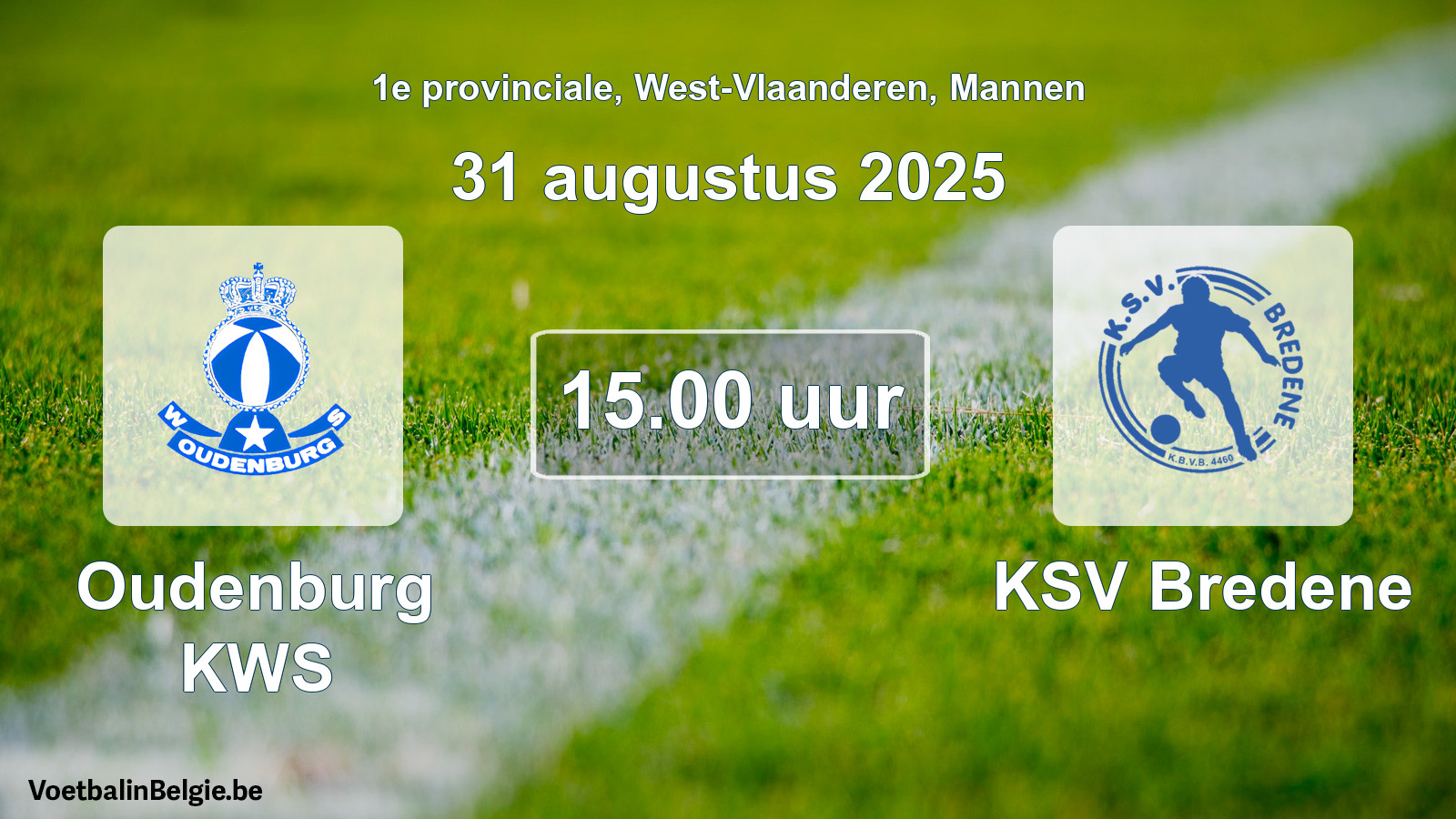 Scheduled match men football: Oudenburg KWS - KSV Bredene (31 August 2025)