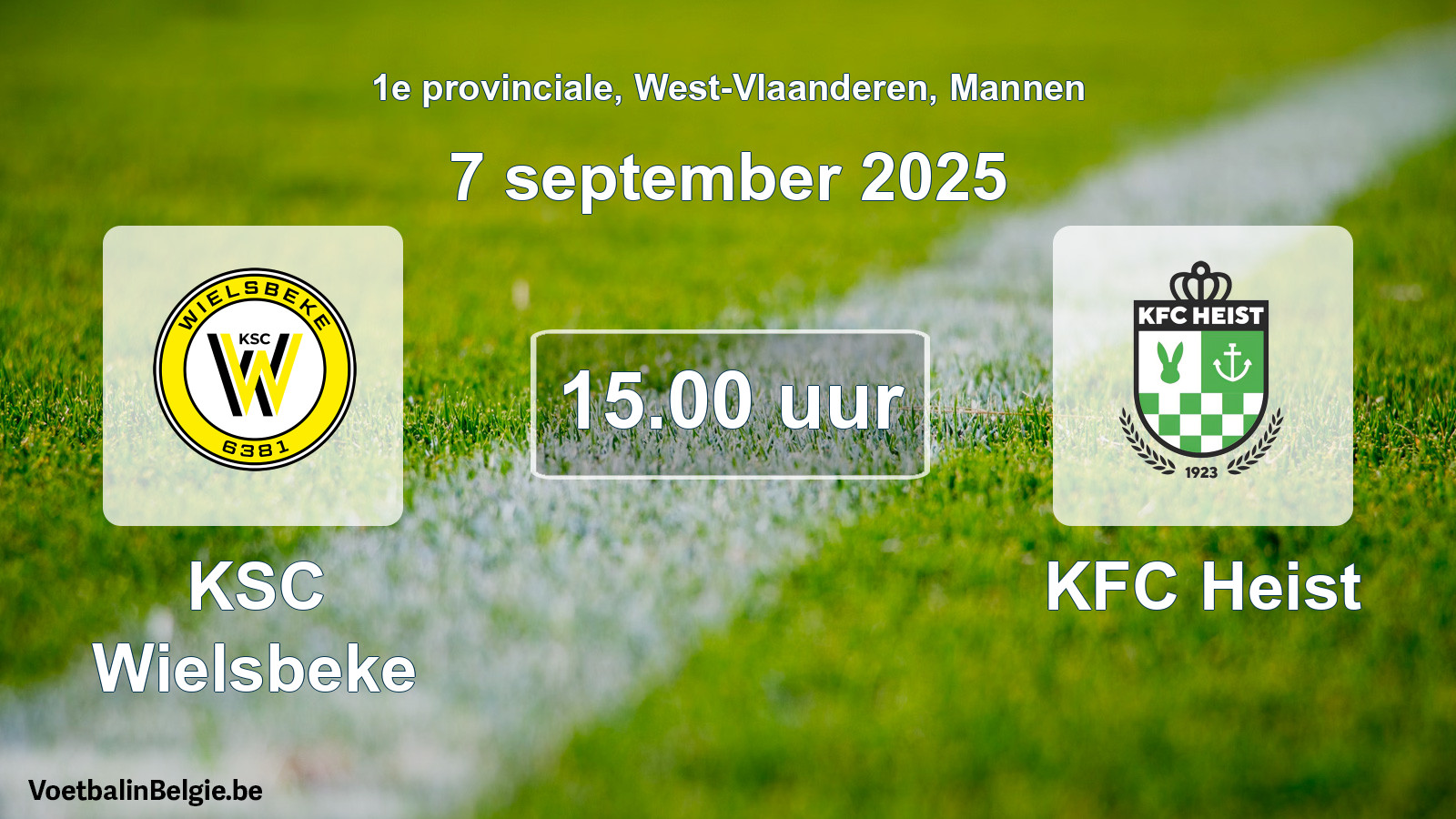 Scheduled match men football: KSC Wielsbeke - KFC Heist (7 September 2025)