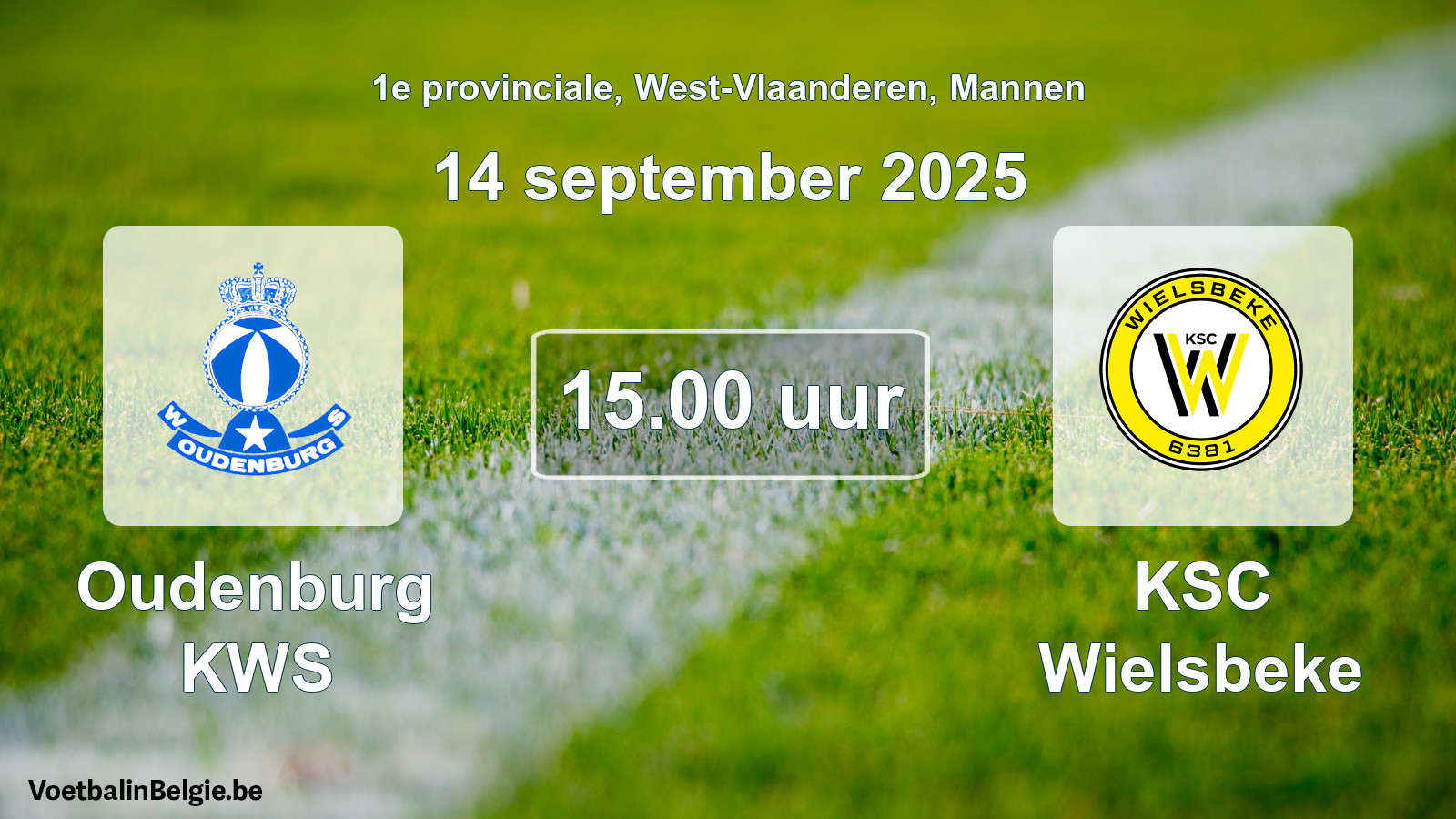 Scheduled match men football: Oudenburg KWS - KSC Wielsbeke (14 September 2025)