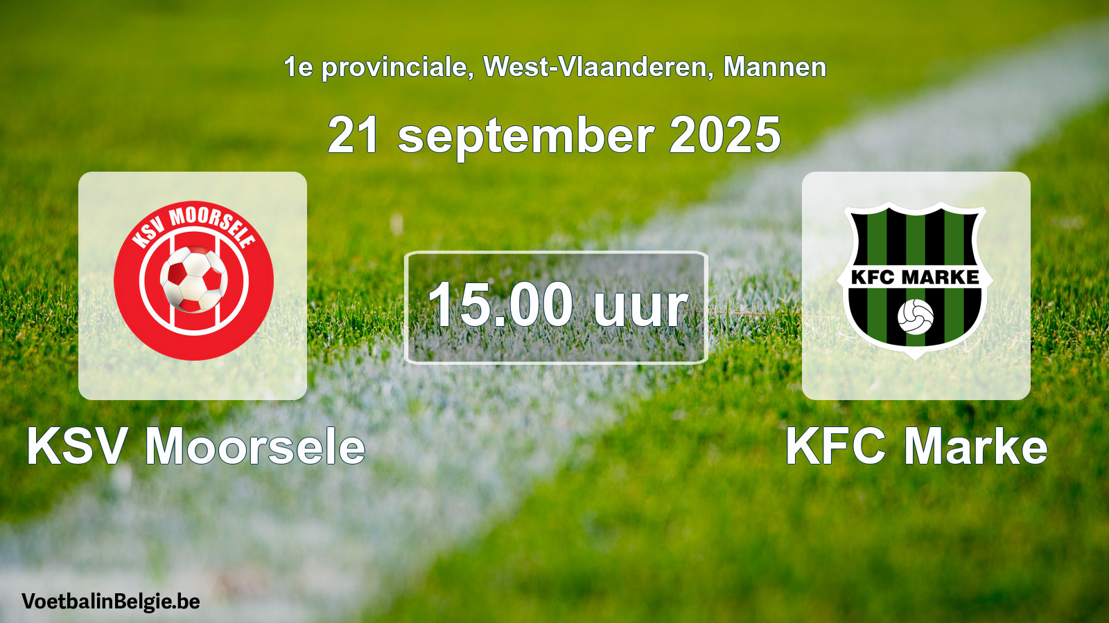 Geplande wedstrijd mannenvoetbal: KSV Moorsele - KFC Marke (21 september 2025)