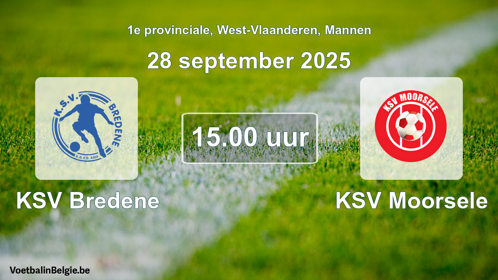 Scheduled match men football: KSV Bredene - KSV Moorsele (28 September 2025)