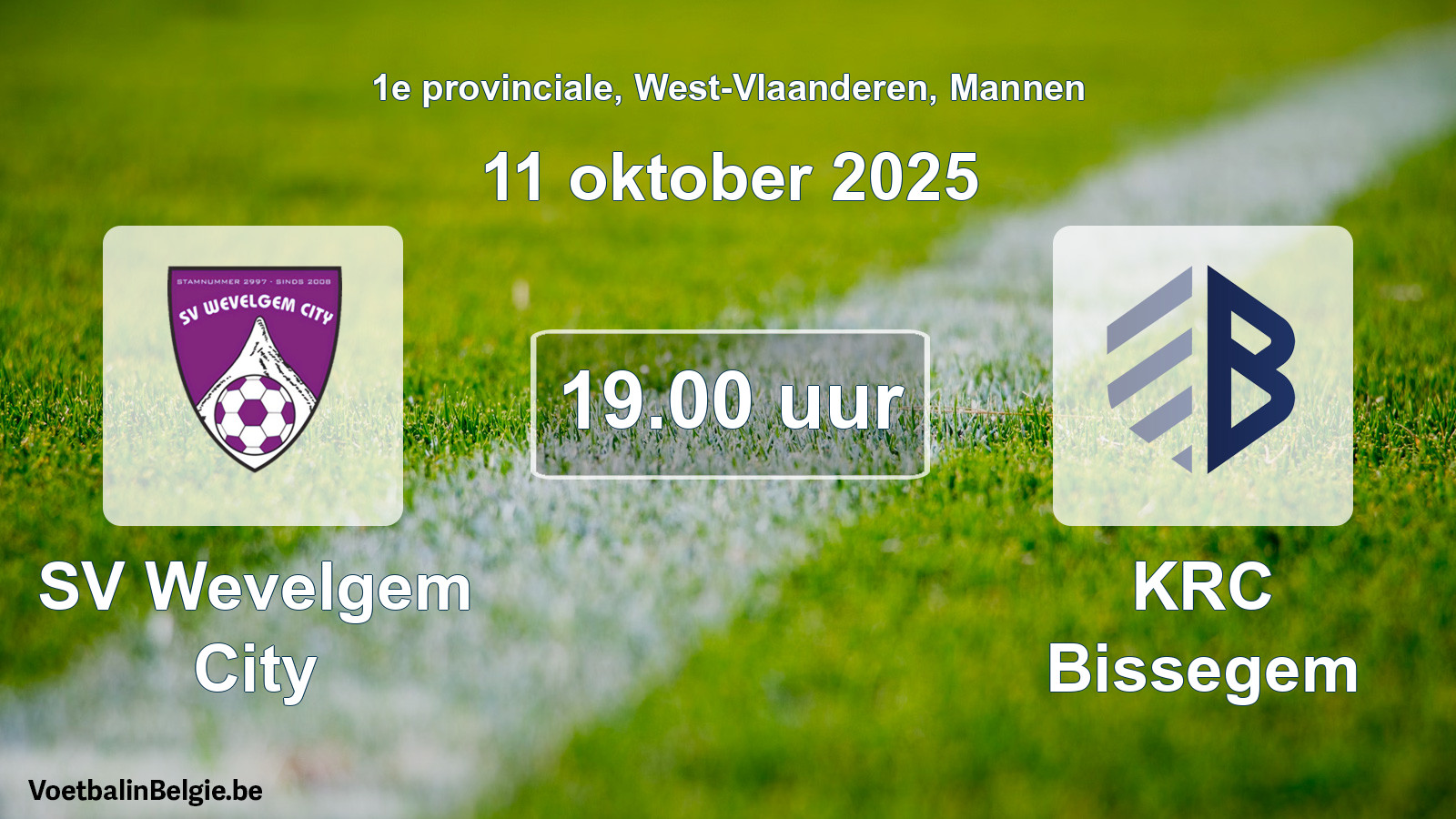 Scheduled match men football: SV Wevelgem City - KRC Bissegem (11 October 2025)