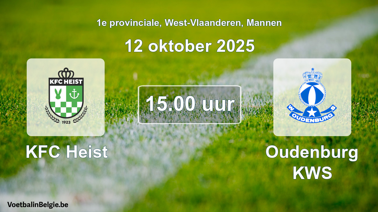 Scheduled match men football: KFC Heist - Oudenburg KWS (12 October 2025)
