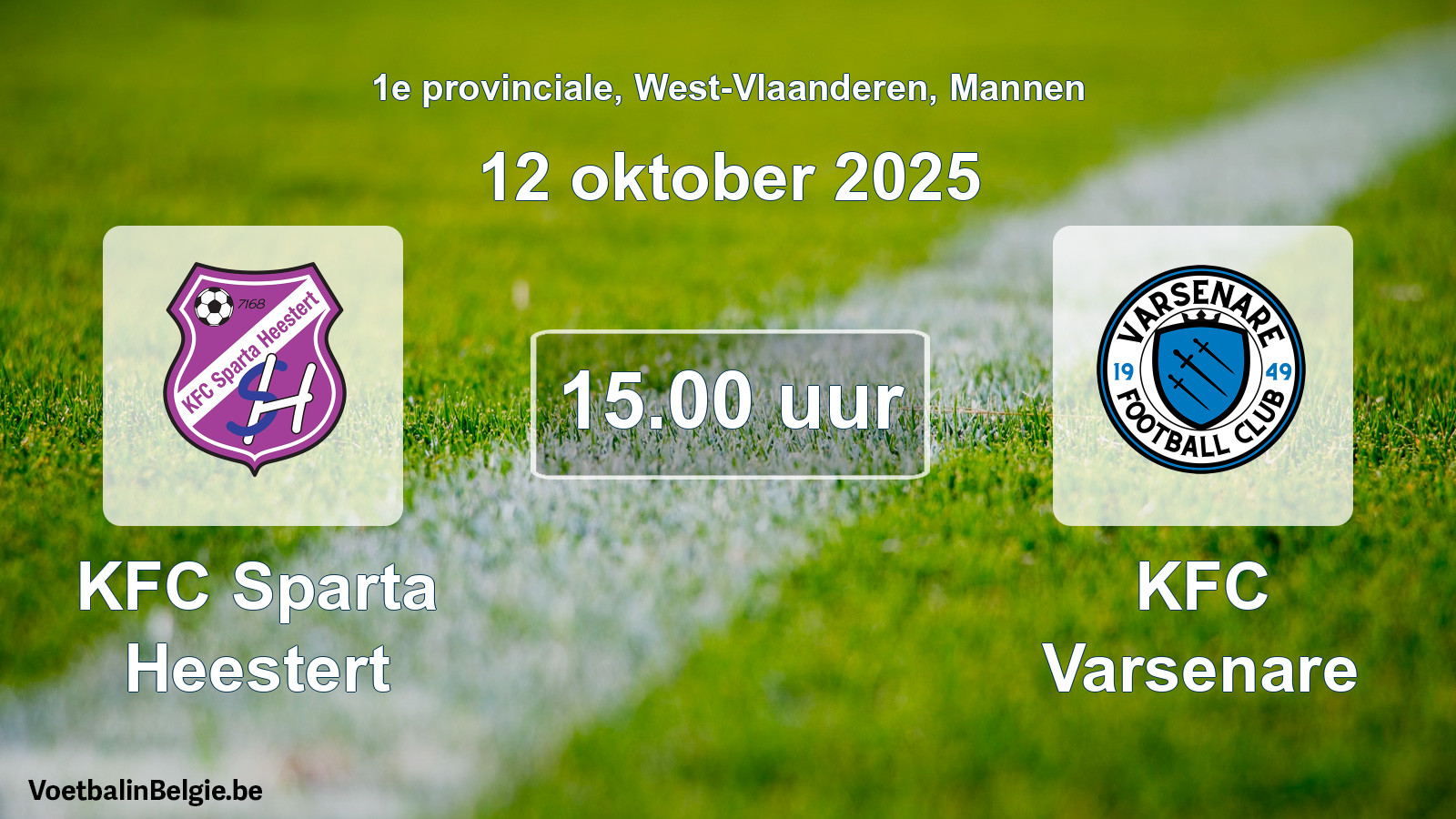 Scheduled match men football: KFC Sparta Heestert - KFC Varsenare (12 October 2025)