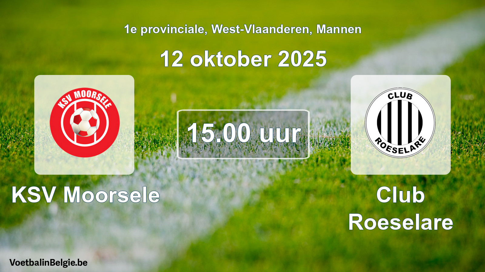 Geplantes Spiel männer-Fußball: KSV Moorsele - Club Roeselare (12 Oktober 2025)