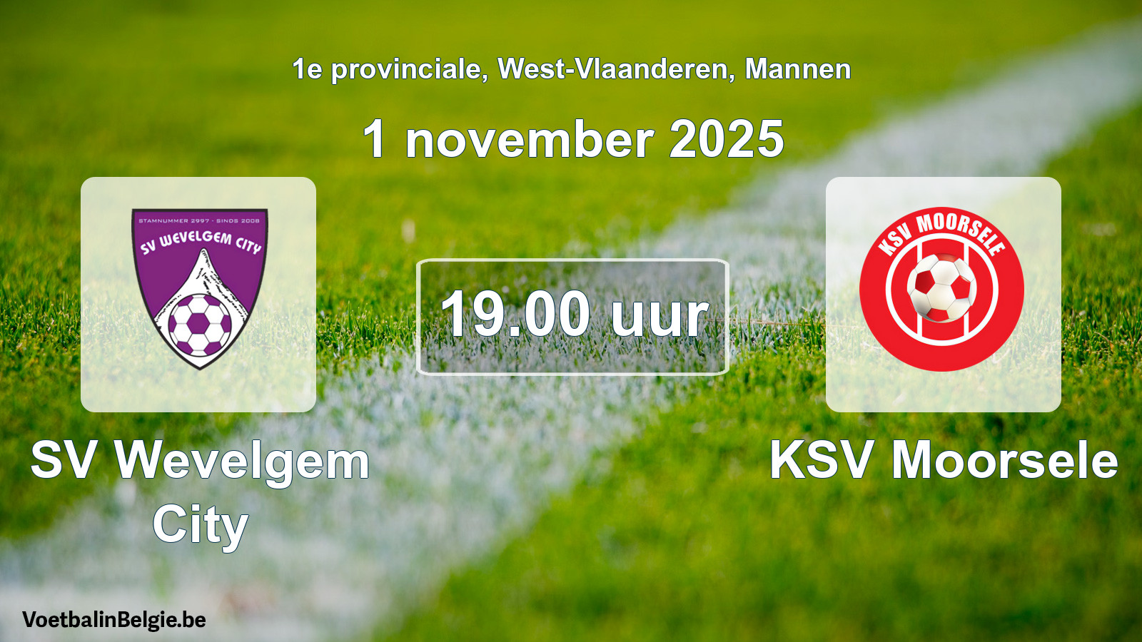Scheduled match men football: SV Wevelgem City - KSV Moorsele (1 November 2025)