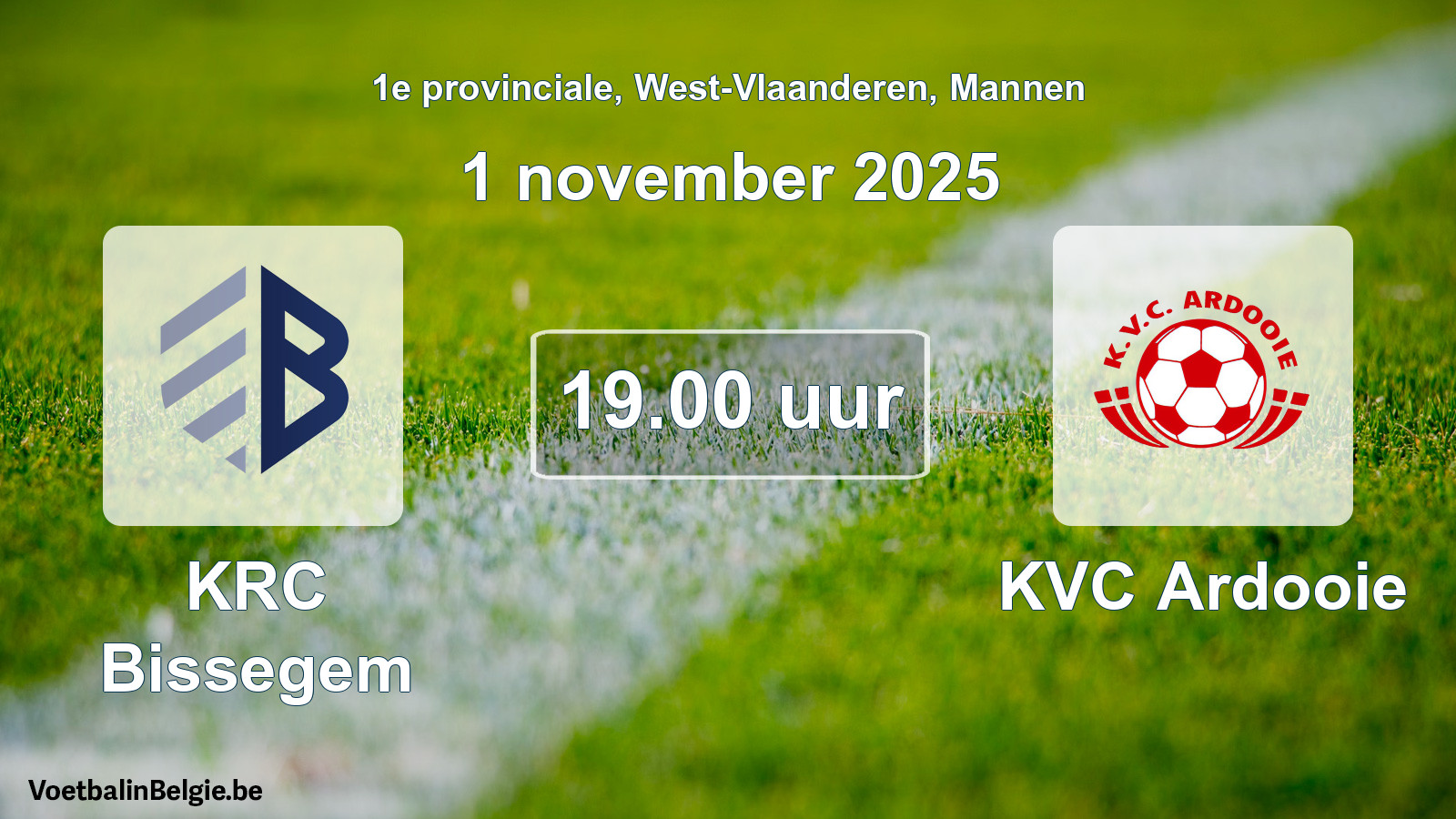 Scheduled match men football: KRC Bissegem - KVC Ardooie (1 November 2025)
