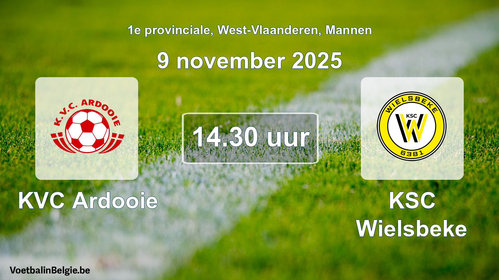 Scheduled match men football: KVC Ardooie - KSC Wielsbeke (9 November 2025)