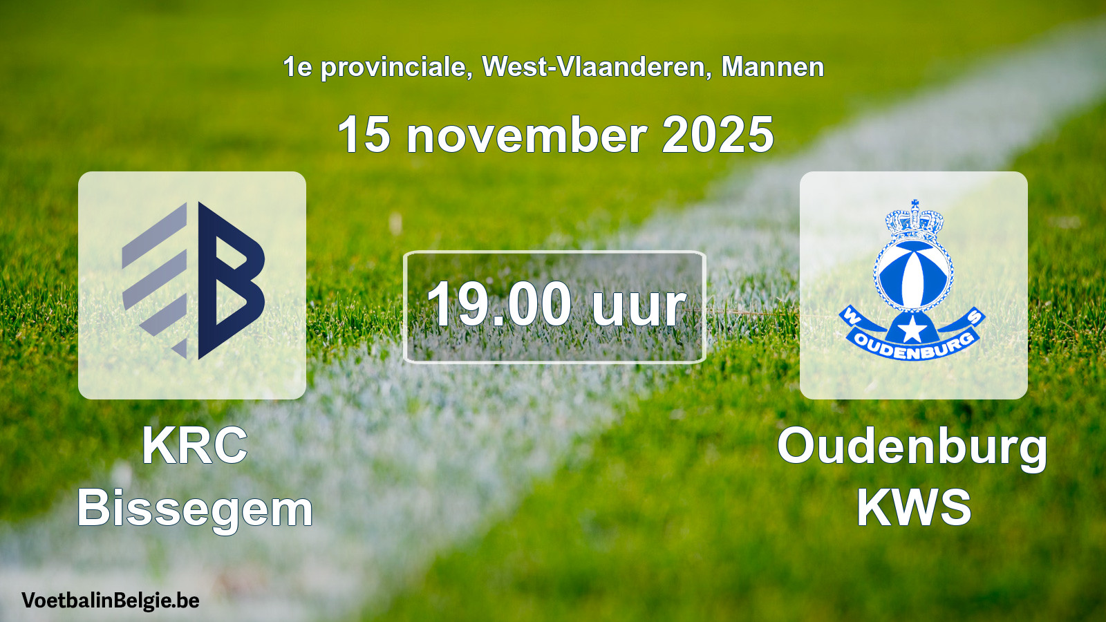 Scheduled match men football: KRC Bissegem - Oudenburg KWS (15 November 2025)
