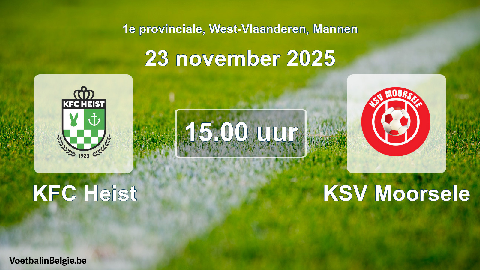 Scheduled match men football: KFC Heist - KSV Moorsele (23 November 2025)