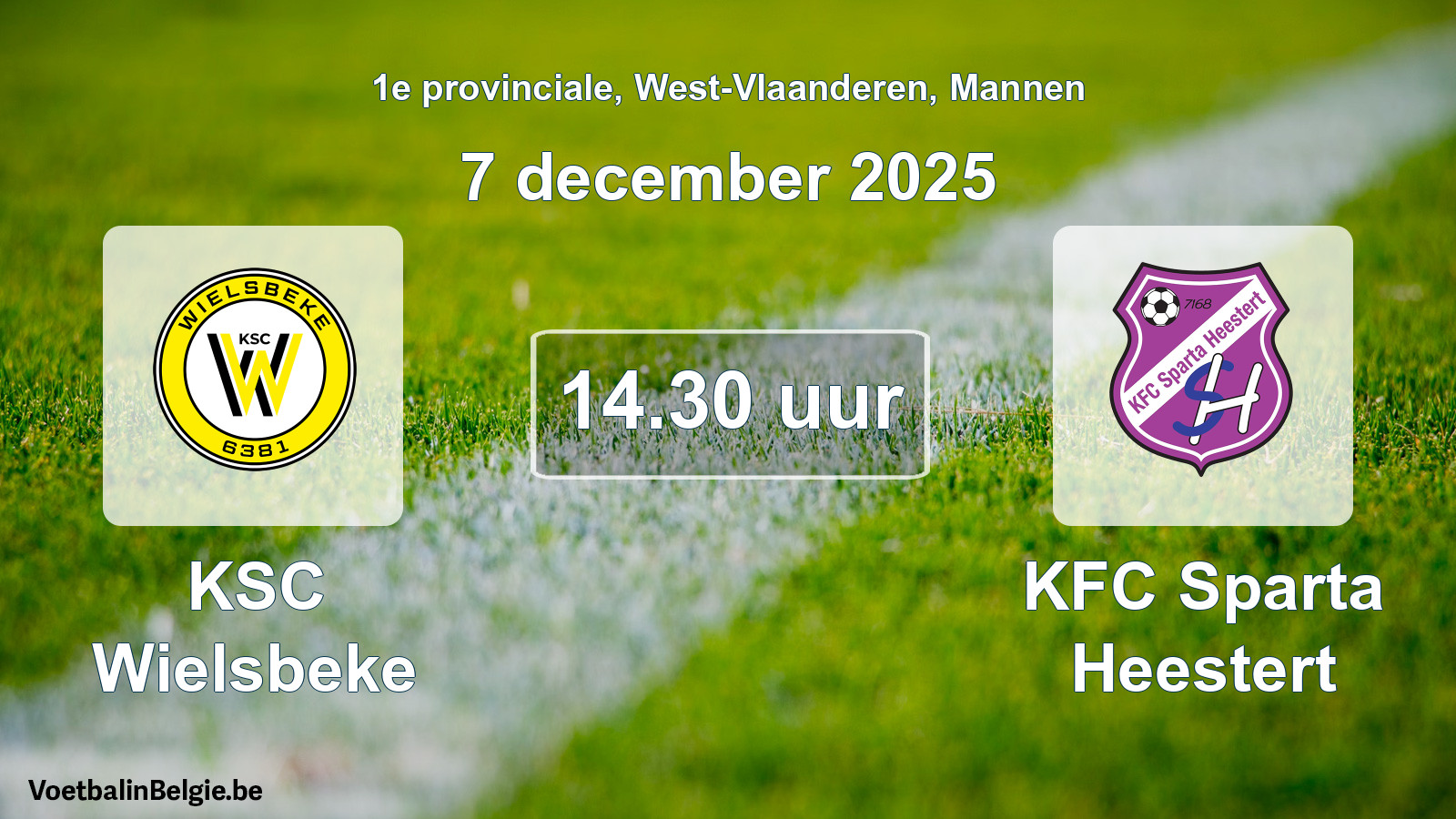 Scheduled match men football: KSC Wielsbeke - KFC Sparta Heestert (7 December 2025)