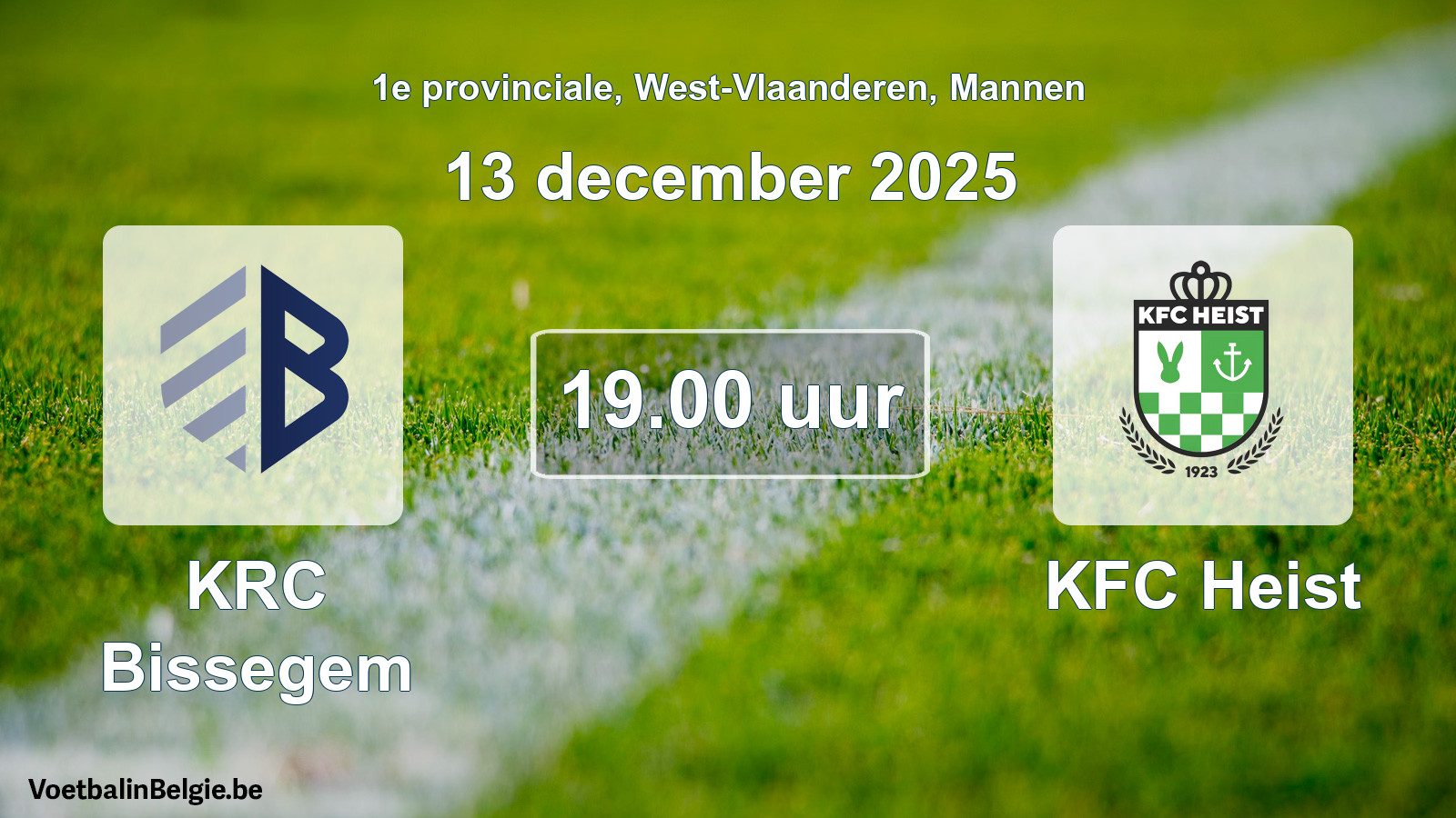 Scheduled match men football: KRC Bissegem - KFC Heist (13 December 2025)