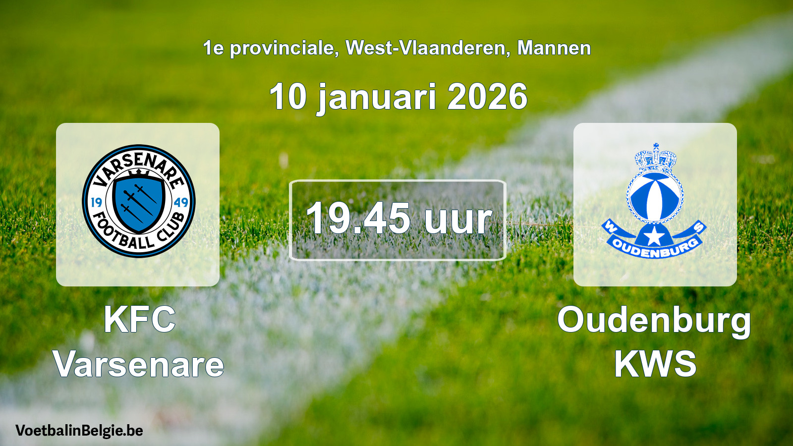 Scheduled match men football: KFC Varsenare - Oudenburg KWS (10 January 2026)