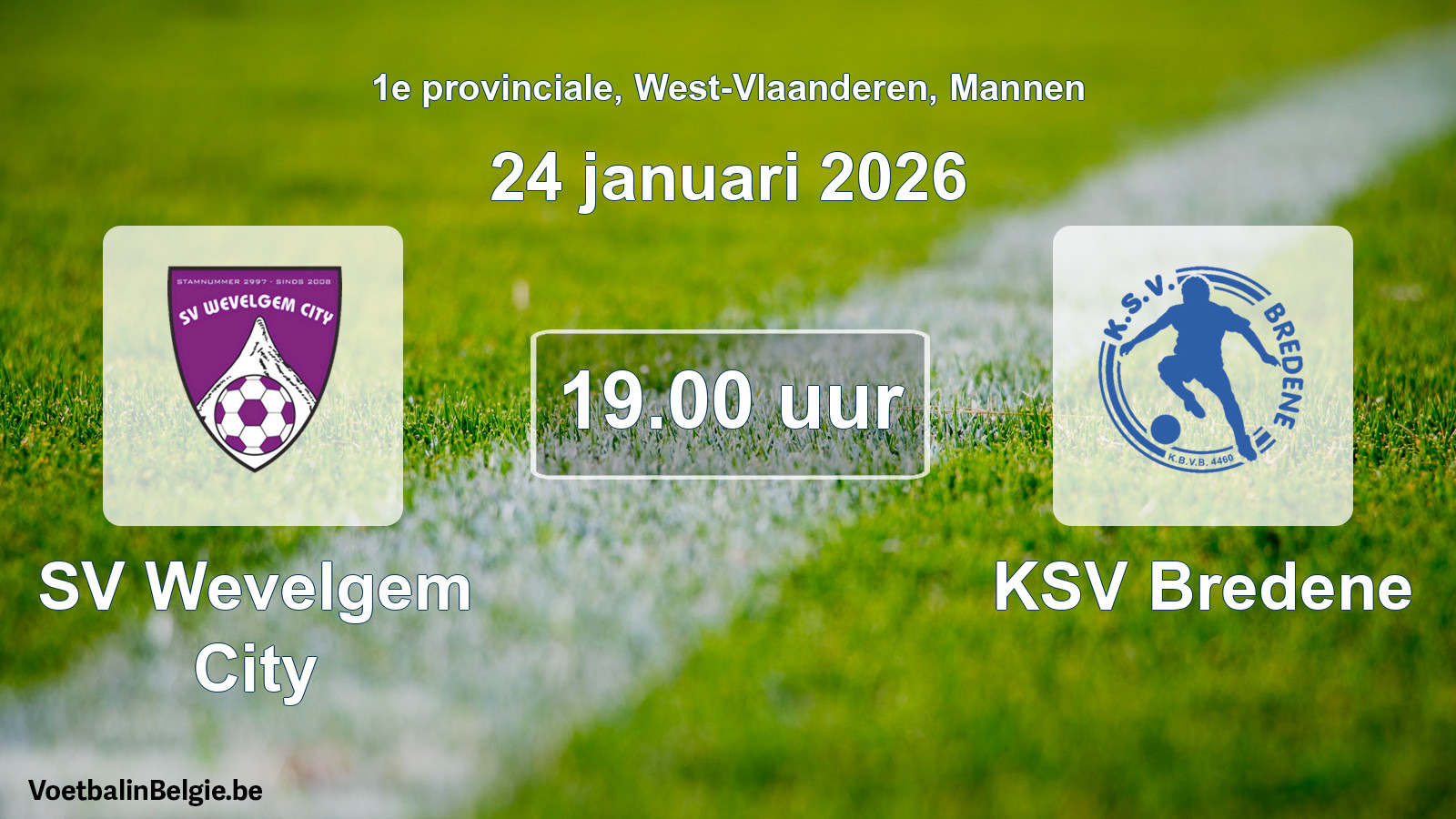 Scheduled match men football: SV Wevelgem City - KSV Bredene (24 January 2026)