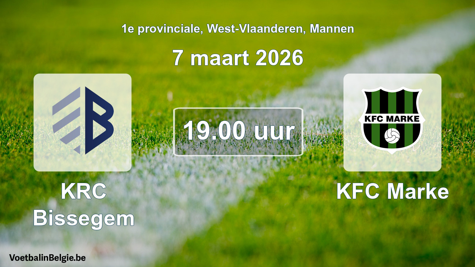 Geplande wedstrijd mannenvoetbal: KRC Bissegem - KFC Marke (7 maart 2026)