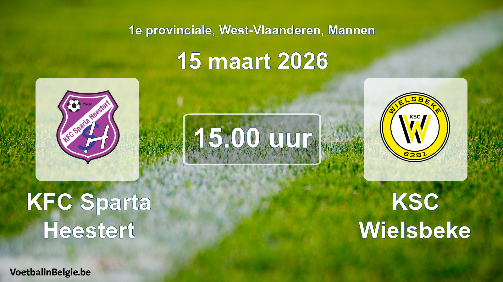 Scheduled match men football: KFC Sparta Heestert - KSC Wielsbeke (15 March 2026)
