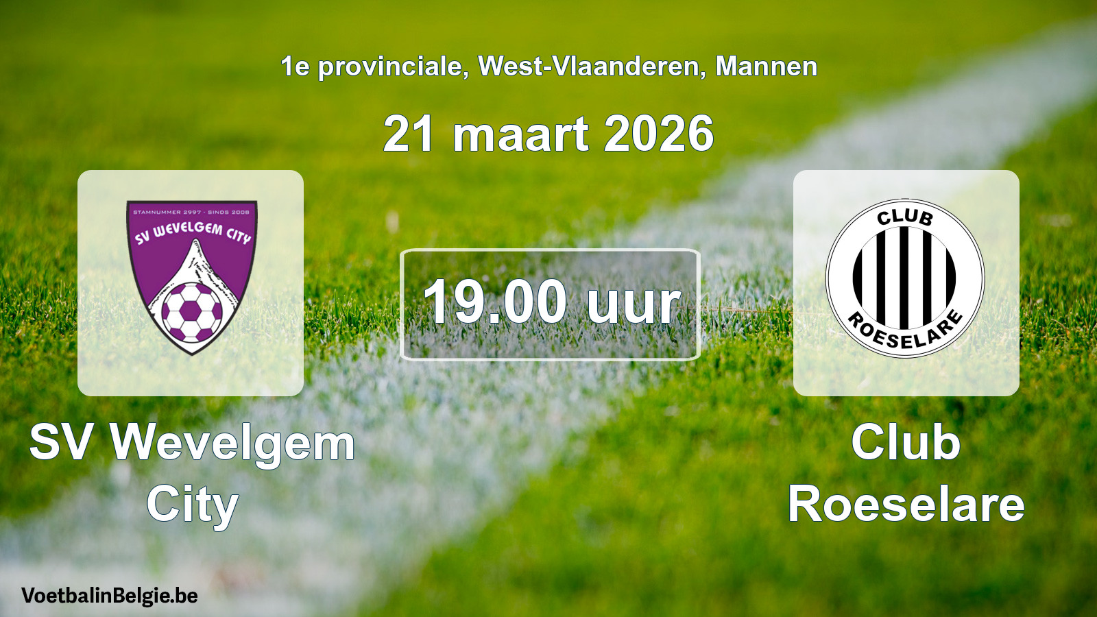 Geplantes Spiel männer-Fußball: SV Wevelgem City - Club Roeselare (21 März 2026)