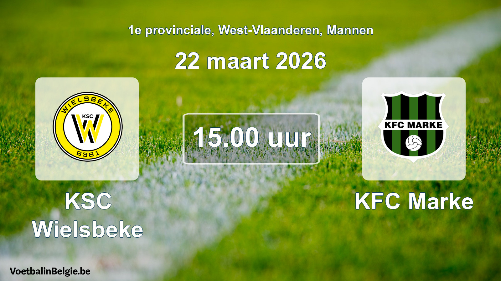 Scheduled match men football: KSC Wielsbeke - KFC Marke (22 March 2026)