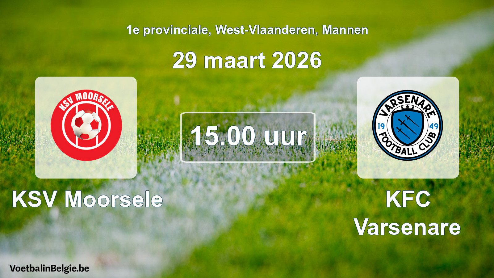 Scheduled match men football: KSV Moorsele - KFC Varsenare (29 March 2026)