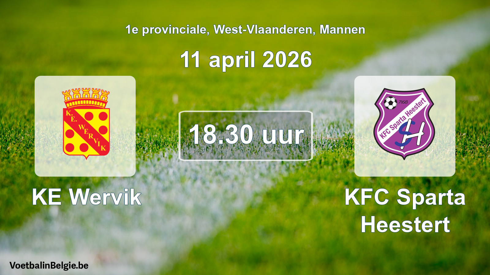 Scheduled match men football: KE Wervik - KFC Sparta Heestert (11 April 2026)